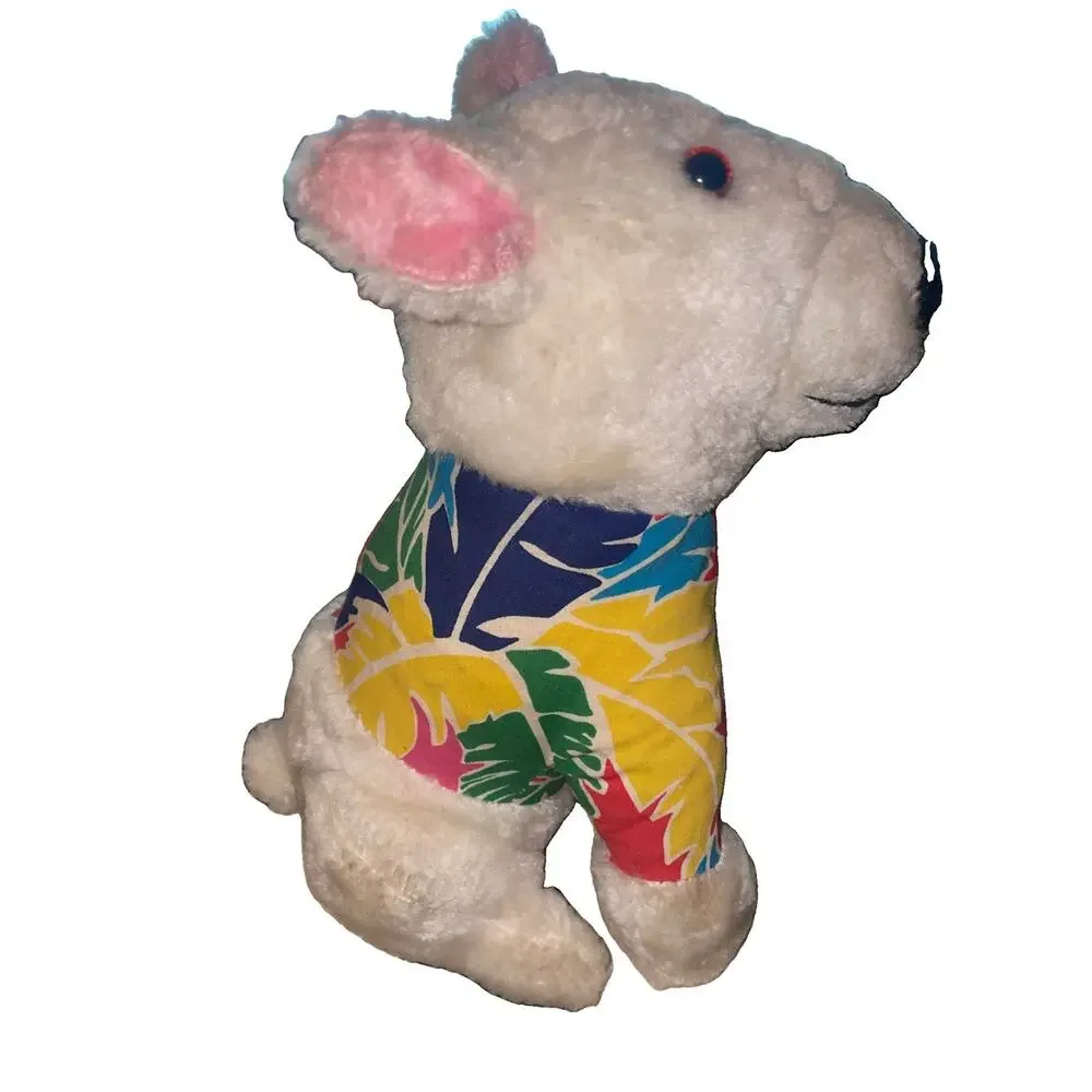 Vintage 1980's Spuds Mackenzie Dog Bud Light Plush Stuffed Hawaiian Shirt ACE